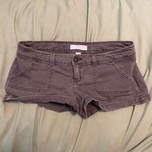 Hollister Vintage Y2K Brown Low Rise Micro Jean Shorts